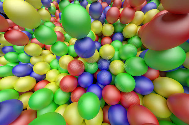 彩色球。 明亮的颜色背景，3D渲染