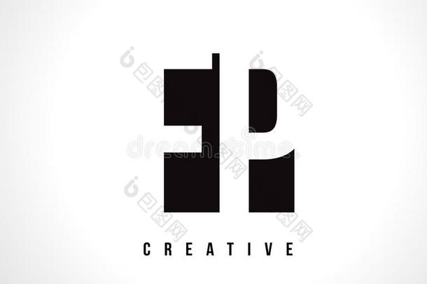 FPf p白色字母标志设计与黑色方块。