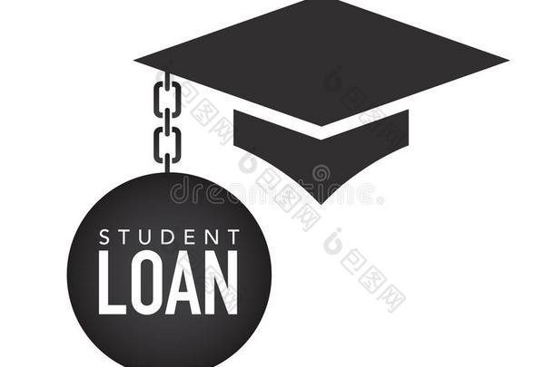 研究生贷款图标-学生贷款图形用于教育、财政援助或援助、政府贷款和债务