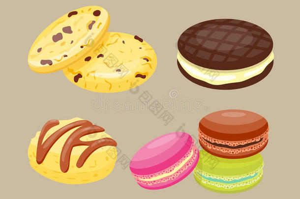 不同的饼干自制早餐烘焙蛋糕和美味的小吃饼干糕点美味的甜点面包店