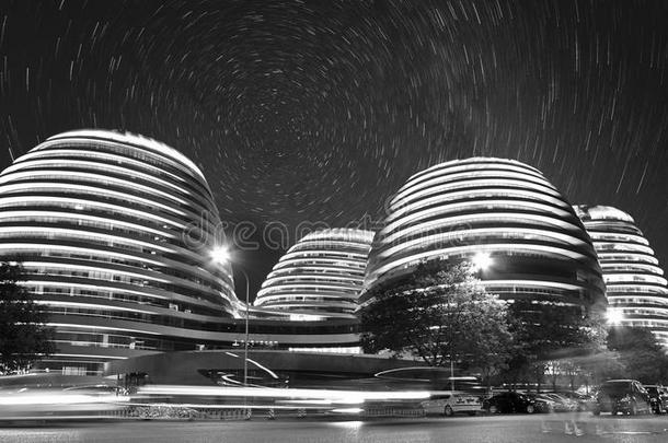 银河SOHO之夜，北京，中国