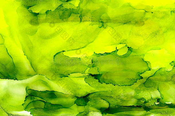 抽象油漆黄绿色不均匀