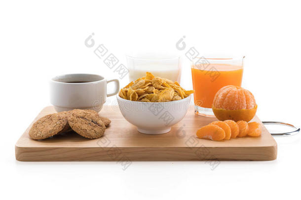 早餐-<strong>欧式</strong>早餐，<strong>水果</strong>，谷类食品和橙汁