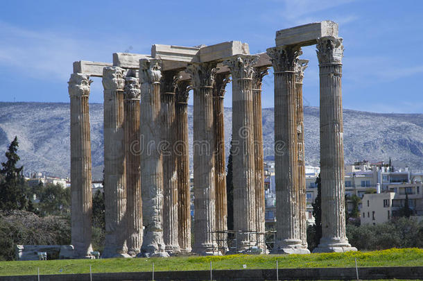 奥林匹亚宙斯神庙柱，雅典，希腊