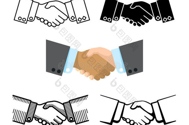 握手，业务伙伴关系，协议向量图标