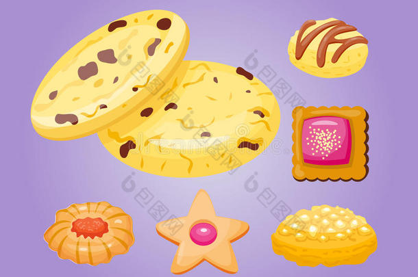 不同的饼干自制早餐烘焙蛋糕和美味的小吃饼干糕点美味的甜点面包店
