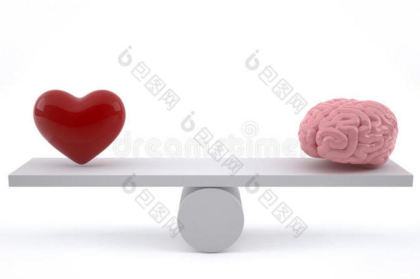 大脑和心脏在平衡尺度上。