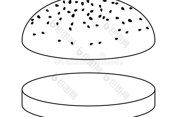 空汉堡卷剪影矢量符号图标设计。