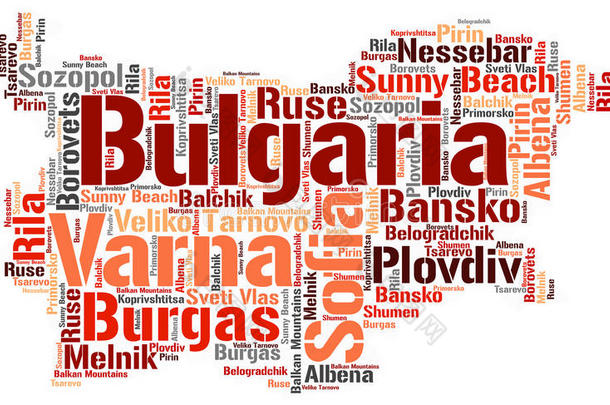 保加利亚顶级旅游目的地Word云
