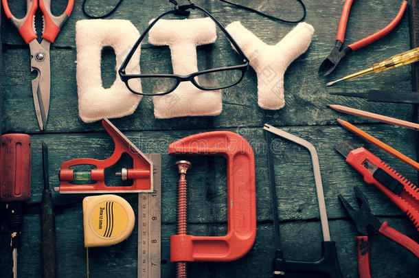 DIY工具背景，设备制作手工制品