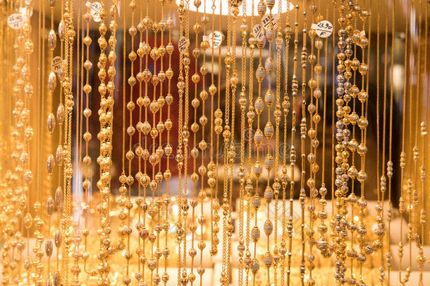 迪拜黄金苏克的黄金珠宝。