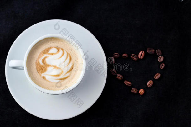 一杯咖啡作为菜单和爱