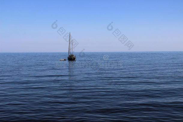 黑海，蓝色，克里米亚，自然，没有人，船，船，夏天，海洋，天空