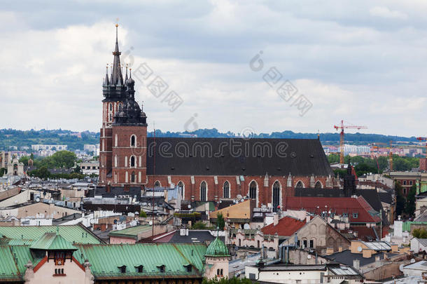 克拉科夫<strong>圣玛丽教堂</strong>的鸟瞰图