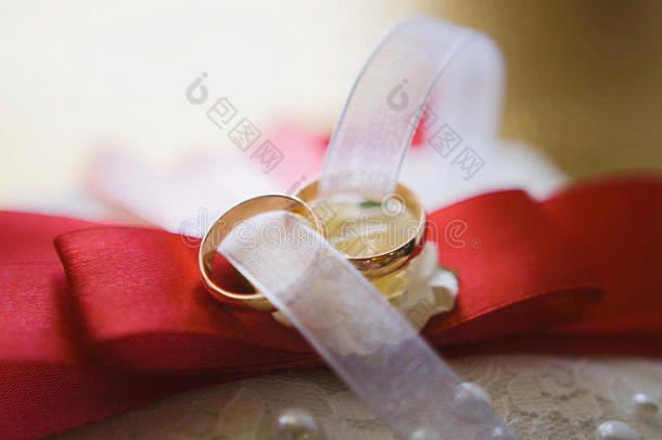 领结新郎和结婚戒指-配饰