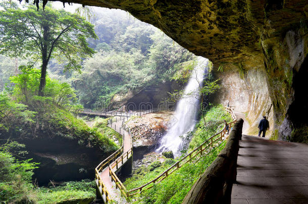 台湾南投美丽的瀑布