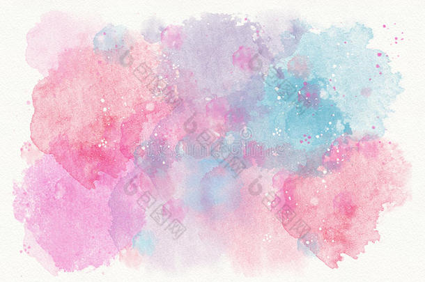抽象蓝粉色水彩背景，离婚，斑点