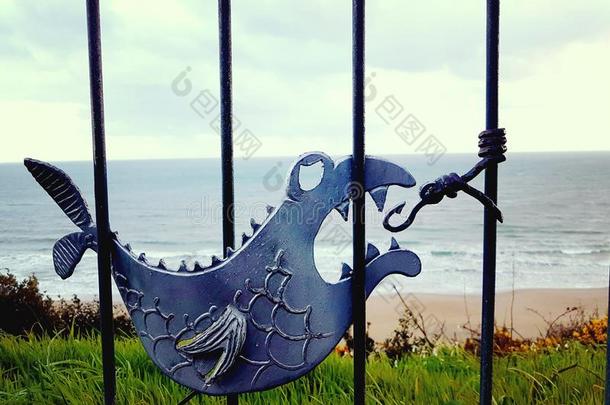 鱼栏杆栏杆靠金属装饰品抓钩