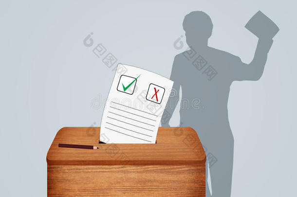 投票检查复选标记选择概念