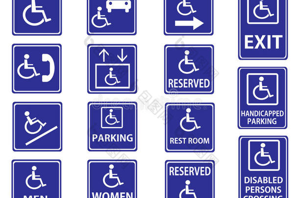 有轮椅的障碍标志