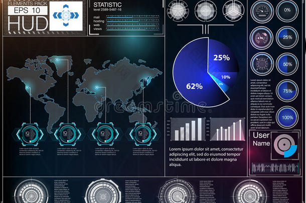 未来主义的用户<strong>界面</strong>。 哈德UI。 抽象虚拟图形触摸用户<strong>界面</strong>。 哈德背景外层空间。