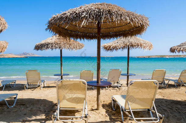 爱琴海海滩床蓝色椅子