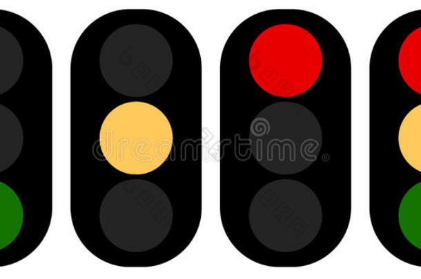 平面信号量，<strong>红绿灯图</strong>标，符号。 运输，特