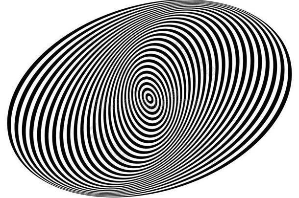 形成螺旋的同心圆。 椭圆，椭圆图案