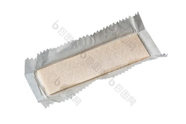 口香糖在包装上隔离在白色上