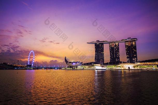 都市的城市风光照片关于<strong>新</strong>加坡和<strong>日出</strong>
