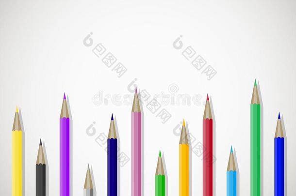 颜色铅笔艺术横幅海报和位为文本