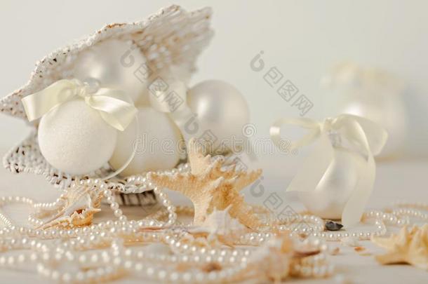 圣诞节和新的年.圣诞节-树白色的玩具采用一m一r采用eSaoTomePrincipe圣多美和普林西比
