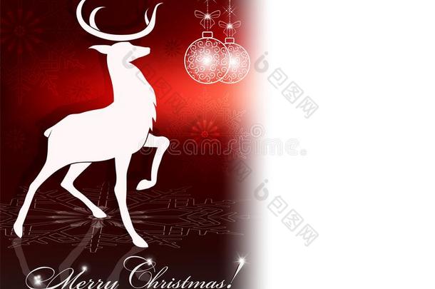 圣诞节红色的设计和一鹿