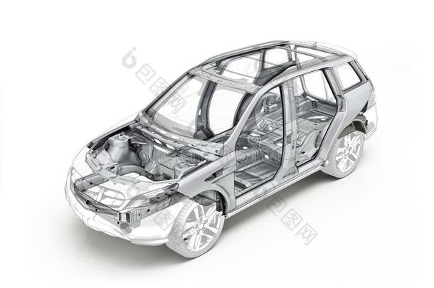 多功能运动车技术的绘画展映指已提到的人汽车底盘.