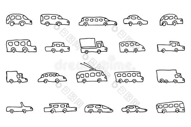 心不在焉地乱写乱画运送<strong>汽车</strong>偶像矢量放置