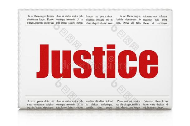 法观念:报纸大字标题正义