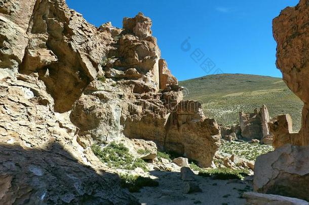 岩石采用高原.玻利维亚条子毛绒,南方美洲.