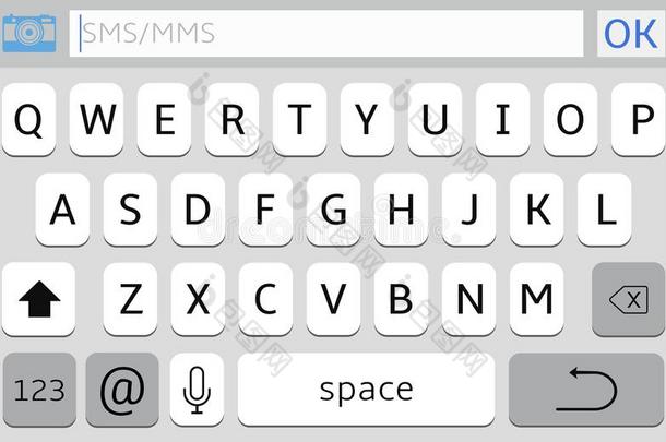 现代的智能手机键盘关于字母表button的复数.可移动的键盘
