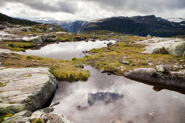 富有色彩的山景色采用挪威.美丽的风景关于诺瓦