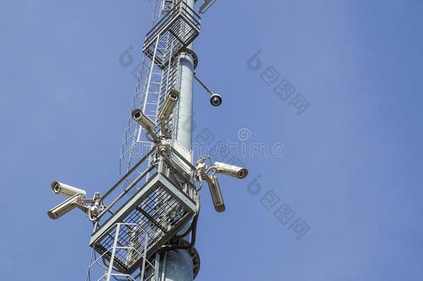 安全照相机向极点高的塔关于closed-circuittelevision闭路电视体系采用白天