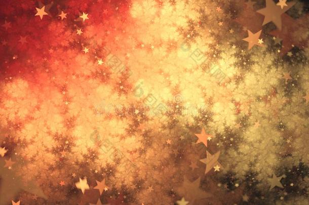 金和红色的布满星星的不规则碎片形模式