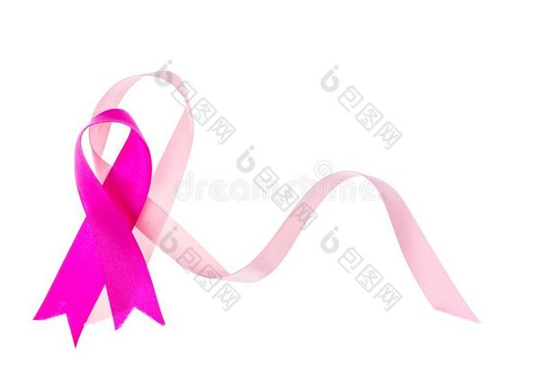 粉红色的带<strong>乳房</strong>癌症向白色的背景