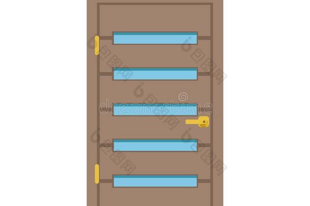 现代的木制的<strong>门</strong>和玻璃,关闭着的优美的<strong>门矢量图</strong>解