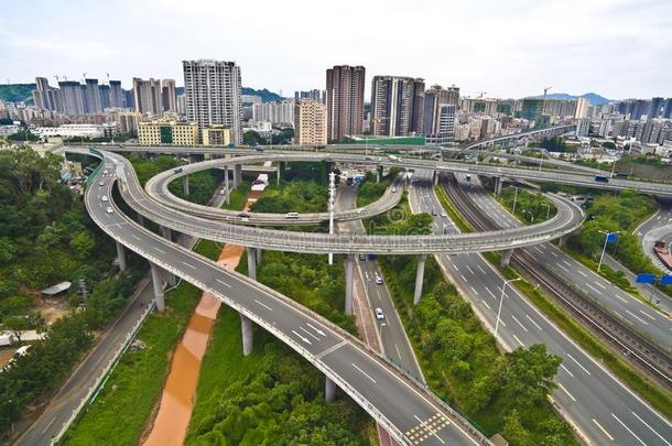 空气的摄影关于城市高架桥桥路风景