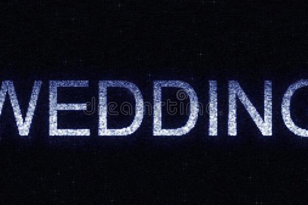 媒体屏幕和灼热的白色的和<strong>蓝色婚礼</strong>题词,3英语字母表中的第四个字母