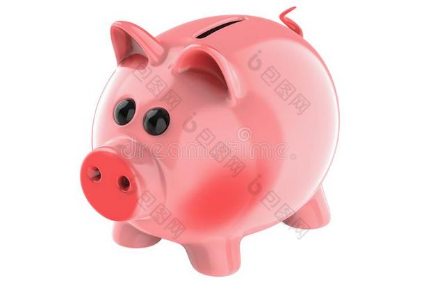 粉红色的<strong>猪猪</strong>gy银行隔离的向白色的背景,3英语字母表中的第四个字母ren英语字母表中的第四个字母er.