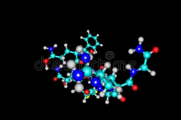 去氨<strong>加压</strong>素分子的结构隔离的向黑的