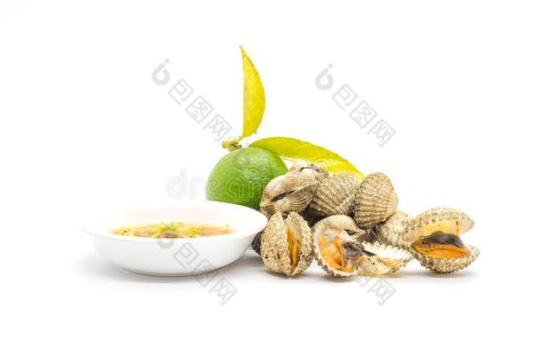 鸟蛤壳和浸渍调味汁