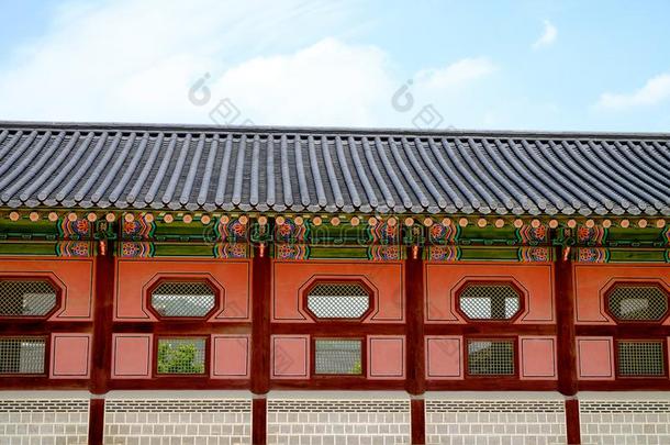 传统的方式墙和屋顶在景福宫宫