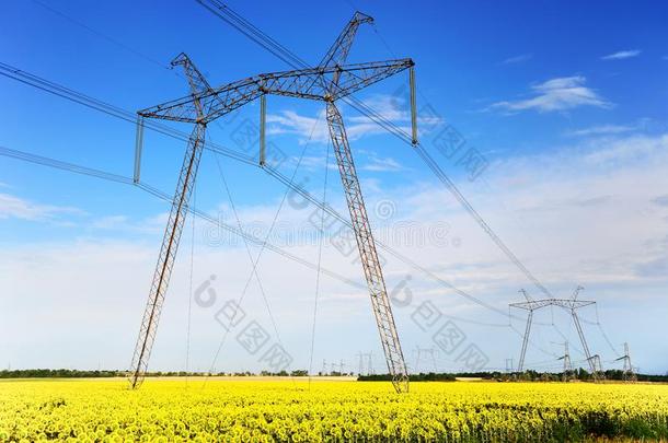 电力电缆塔高的电压播送塔